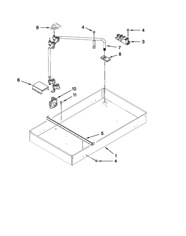 Burner box, gas valves, and switches