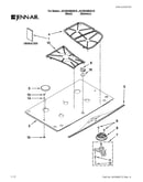 Cooktop, burner and grate parts