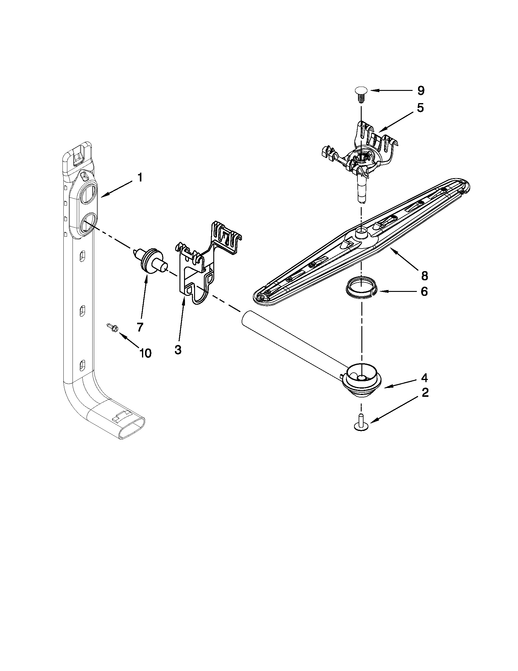 Upper wash and rinse parts