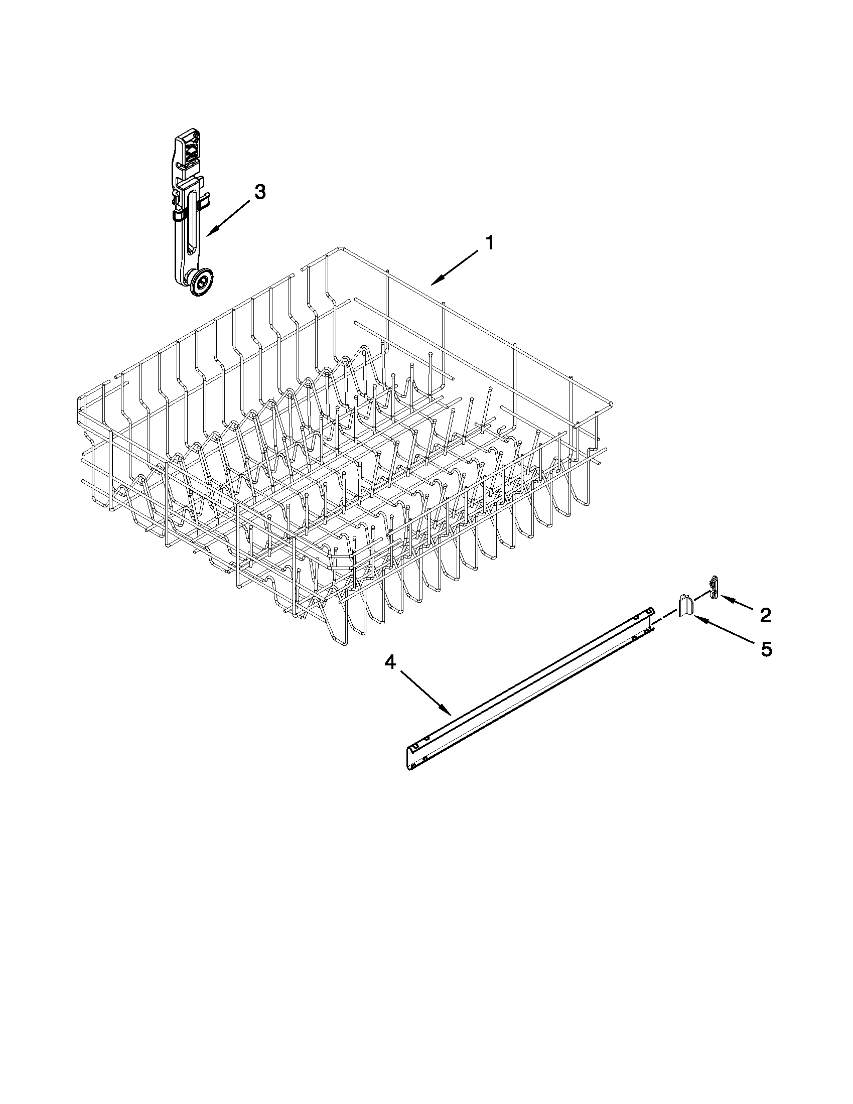 Upper rack and track parts