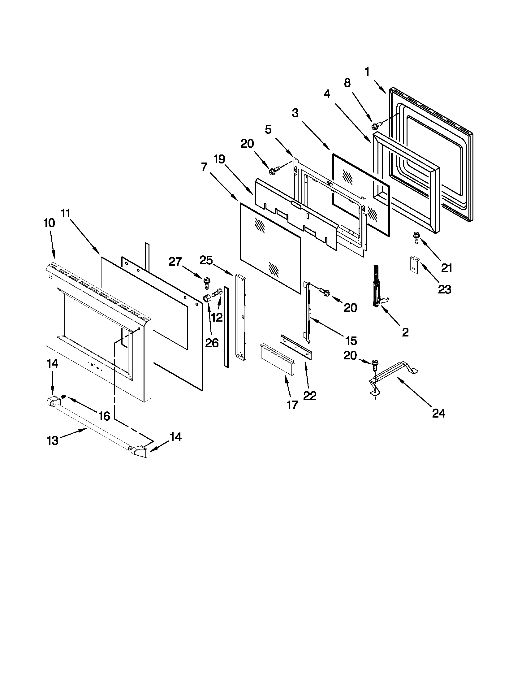 18" oven door parts