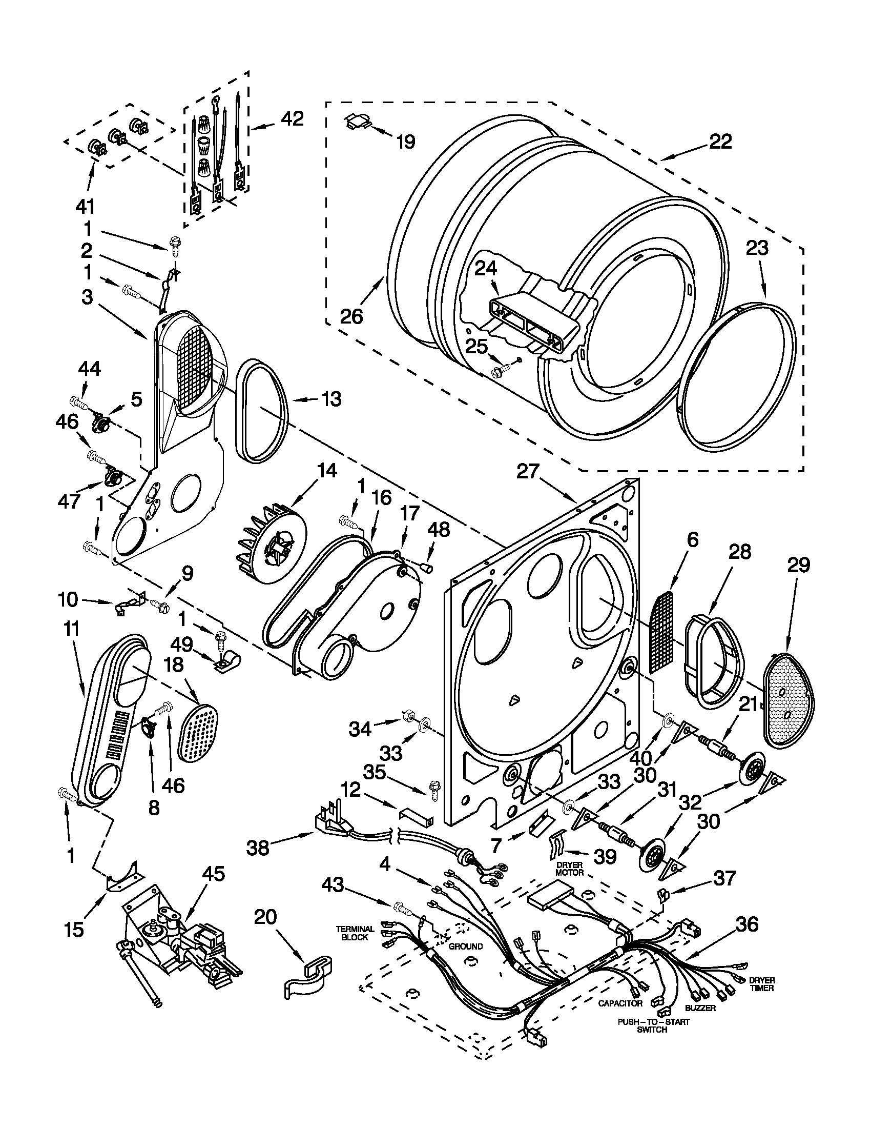 Dryer bulkhead parts