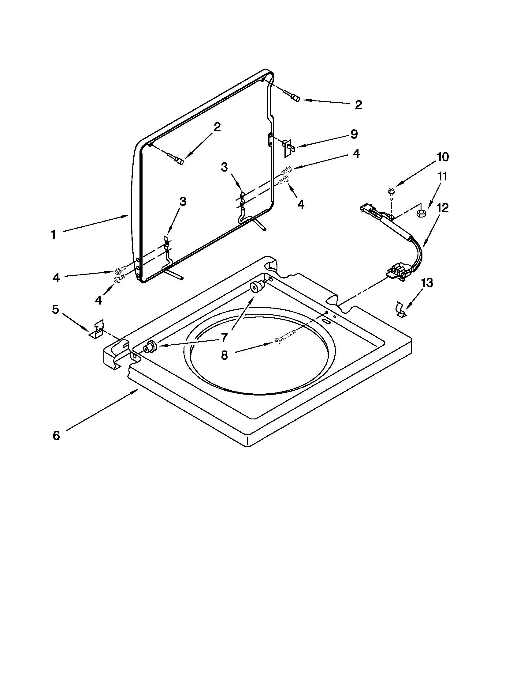 WASHER TOP AND LID PARTS