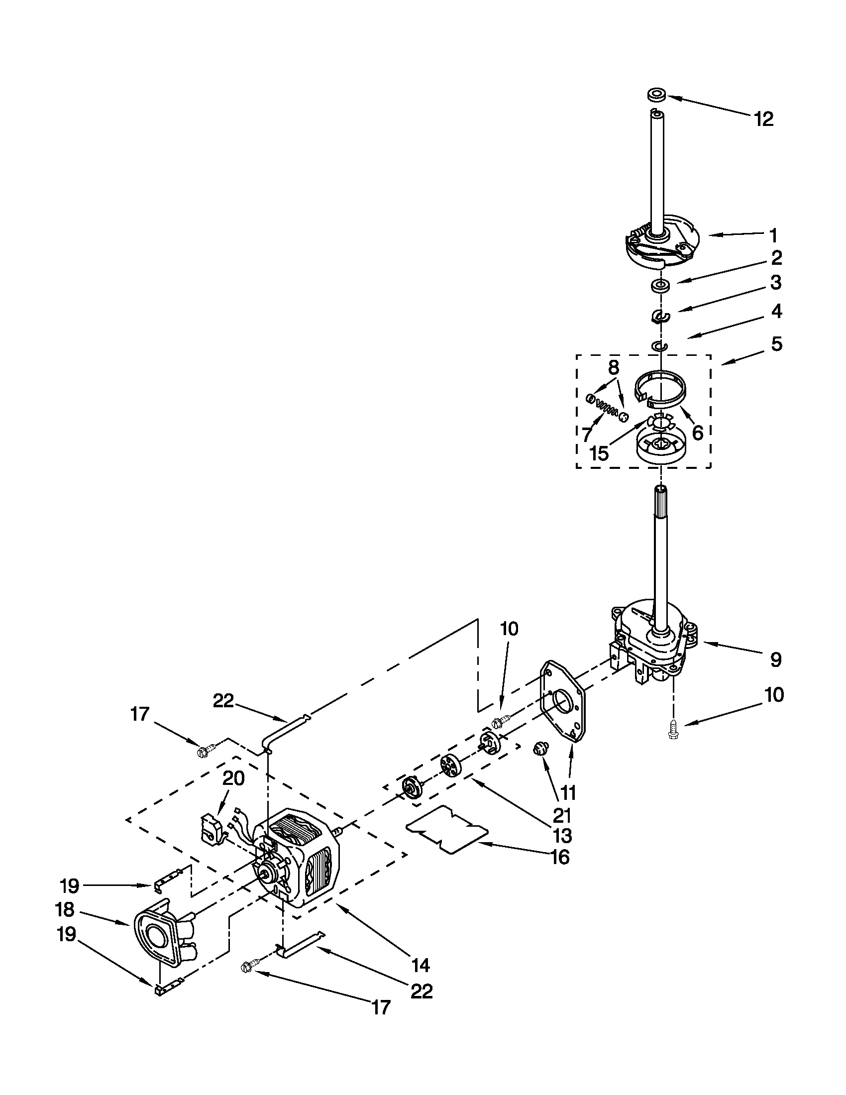 Brake, clutch, gearcase, motor and pump parts