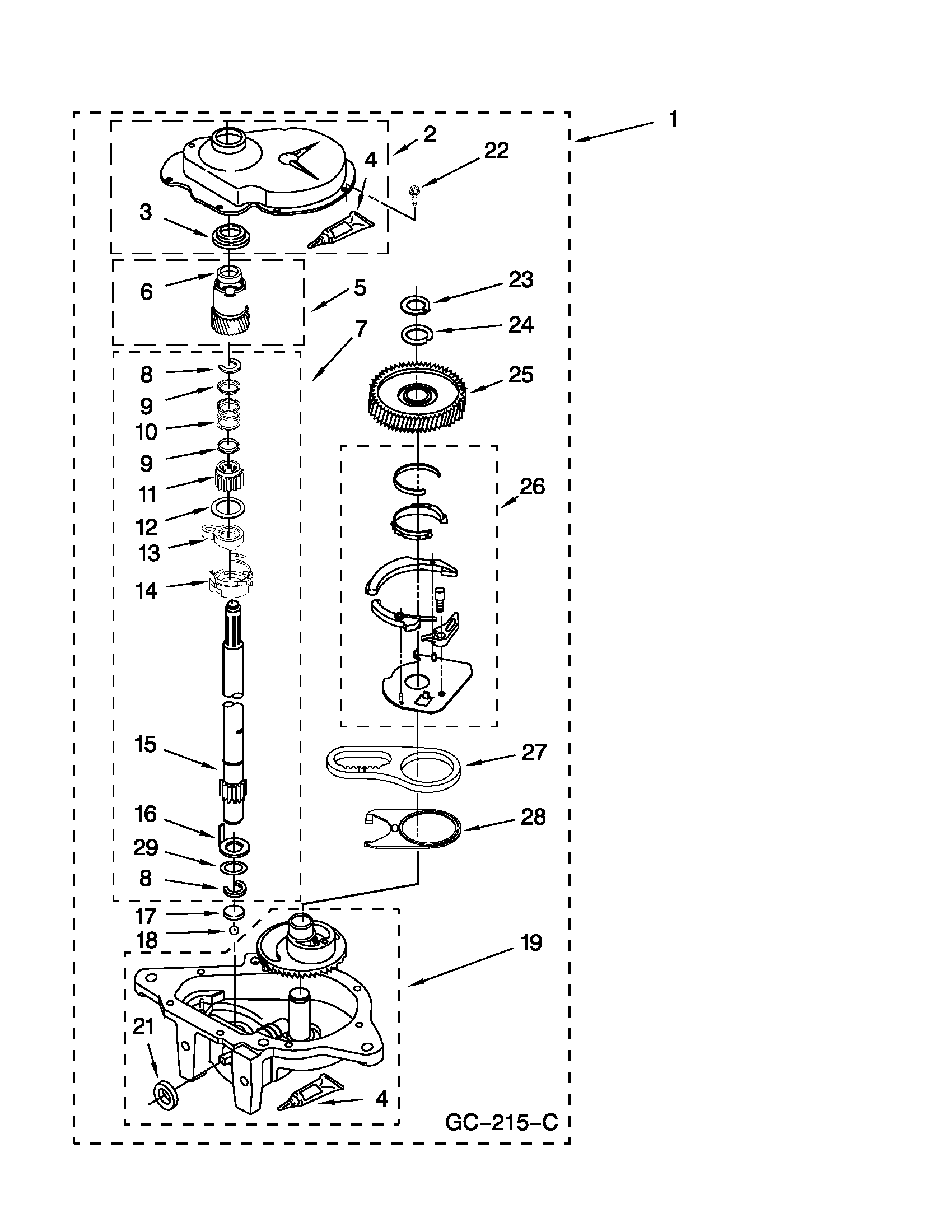 Gearcase parts