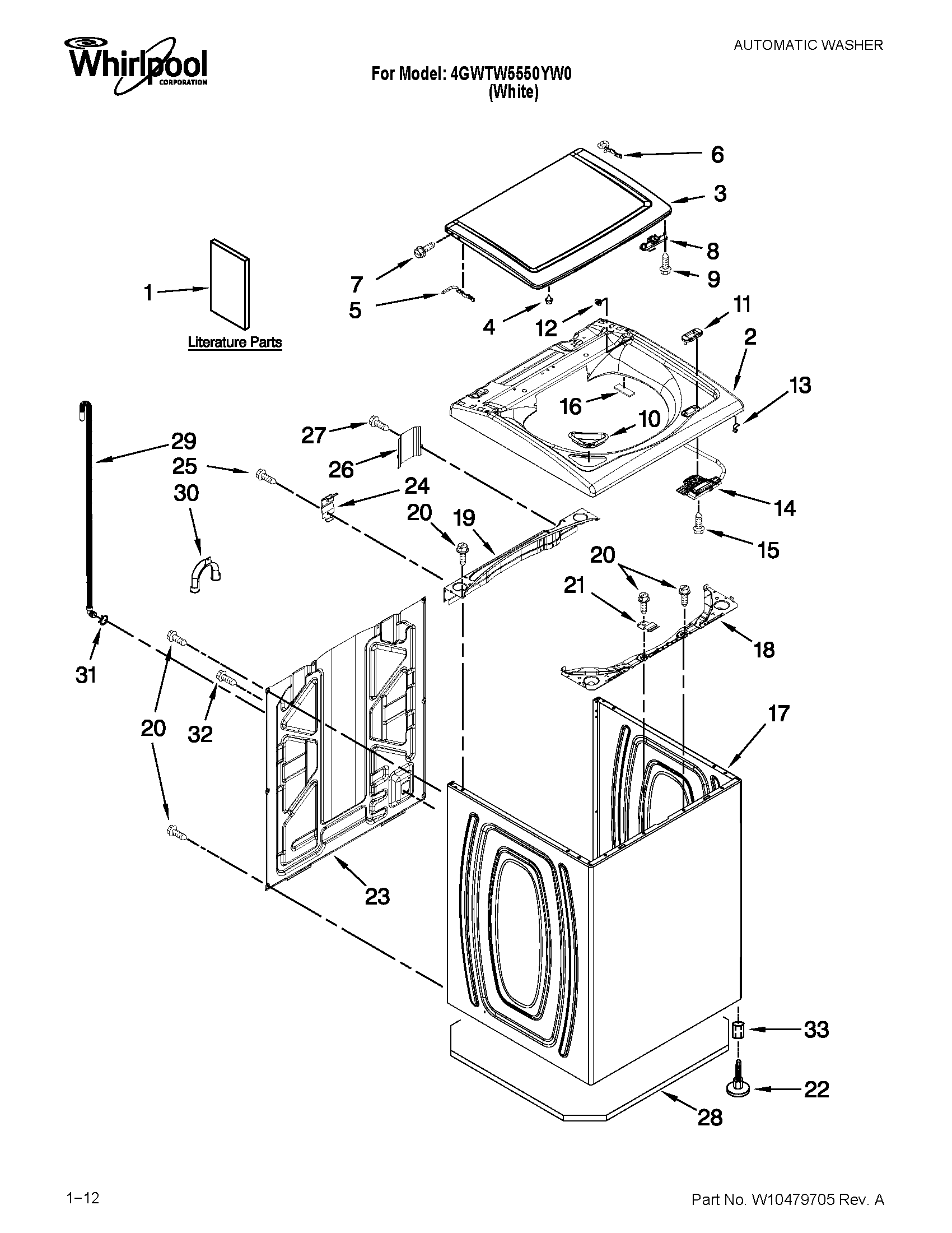 Top and cabinet parts