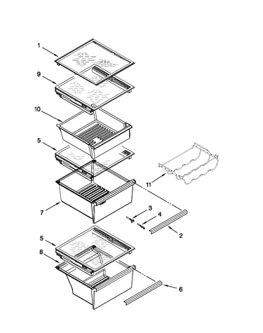 Refrigerator shelf parts