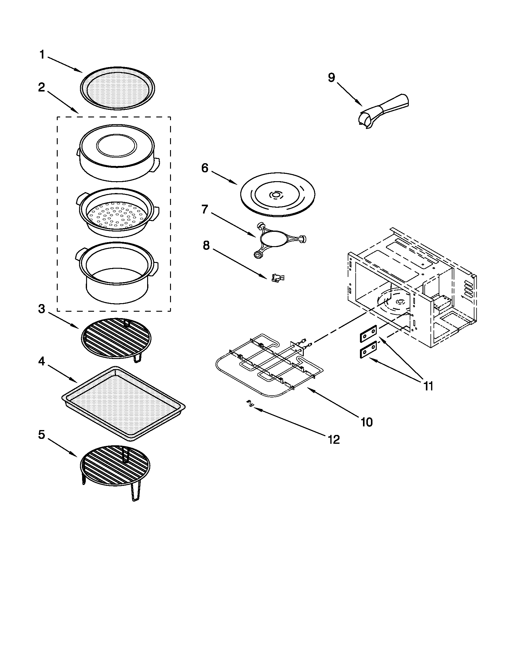 Internal microwave parts