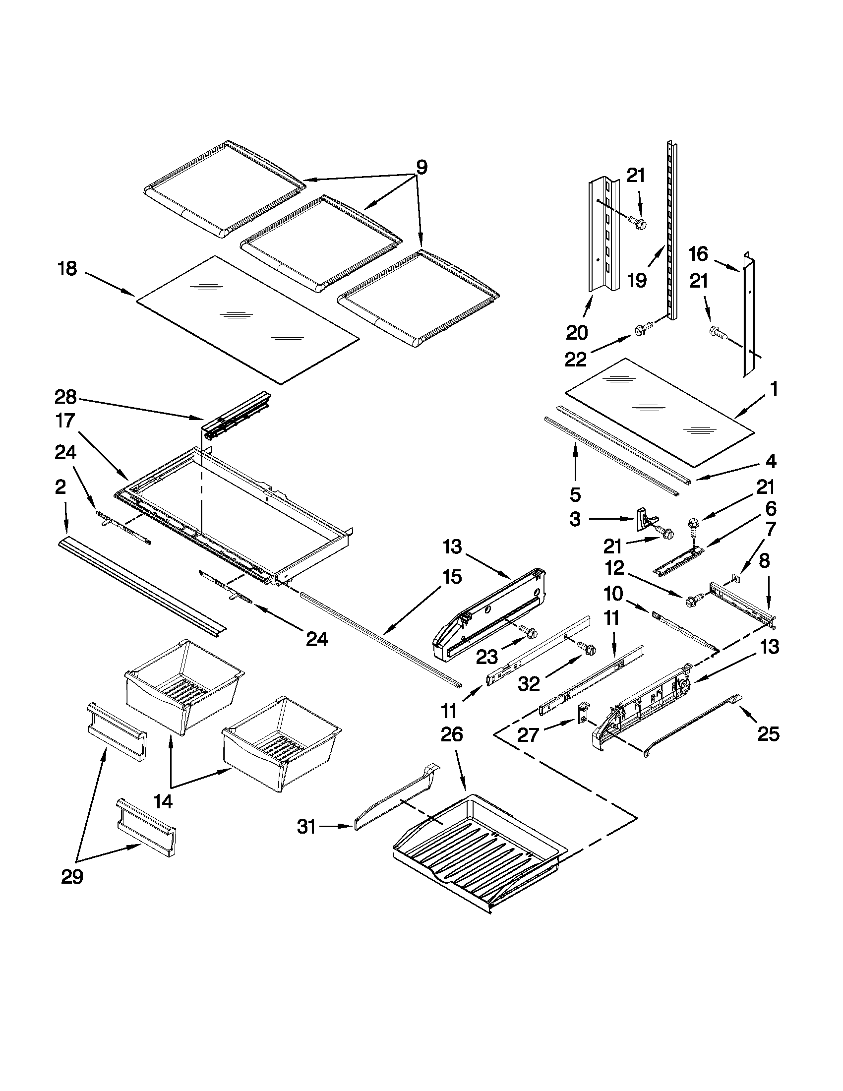 Shelf parts