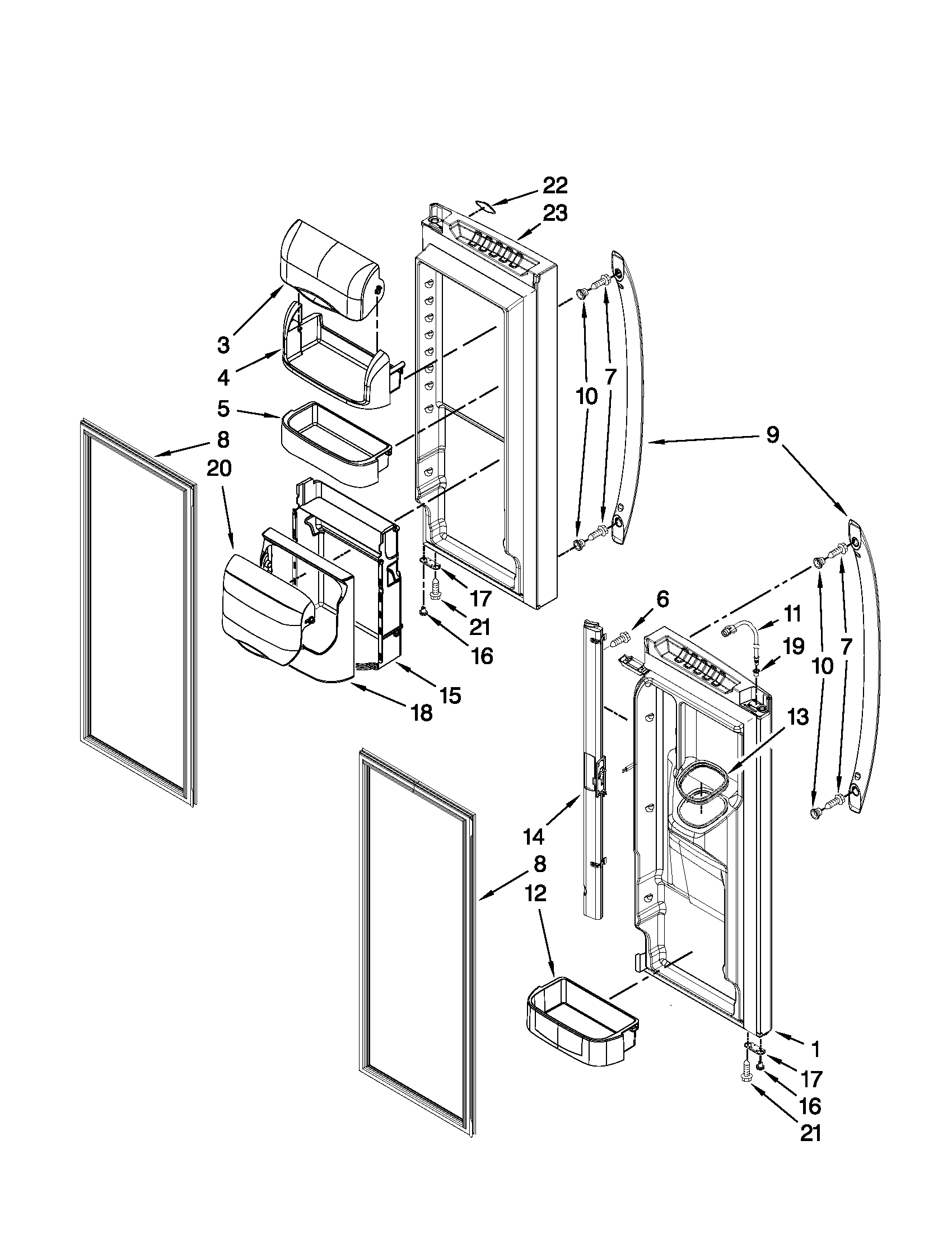 Refrigerator door parts