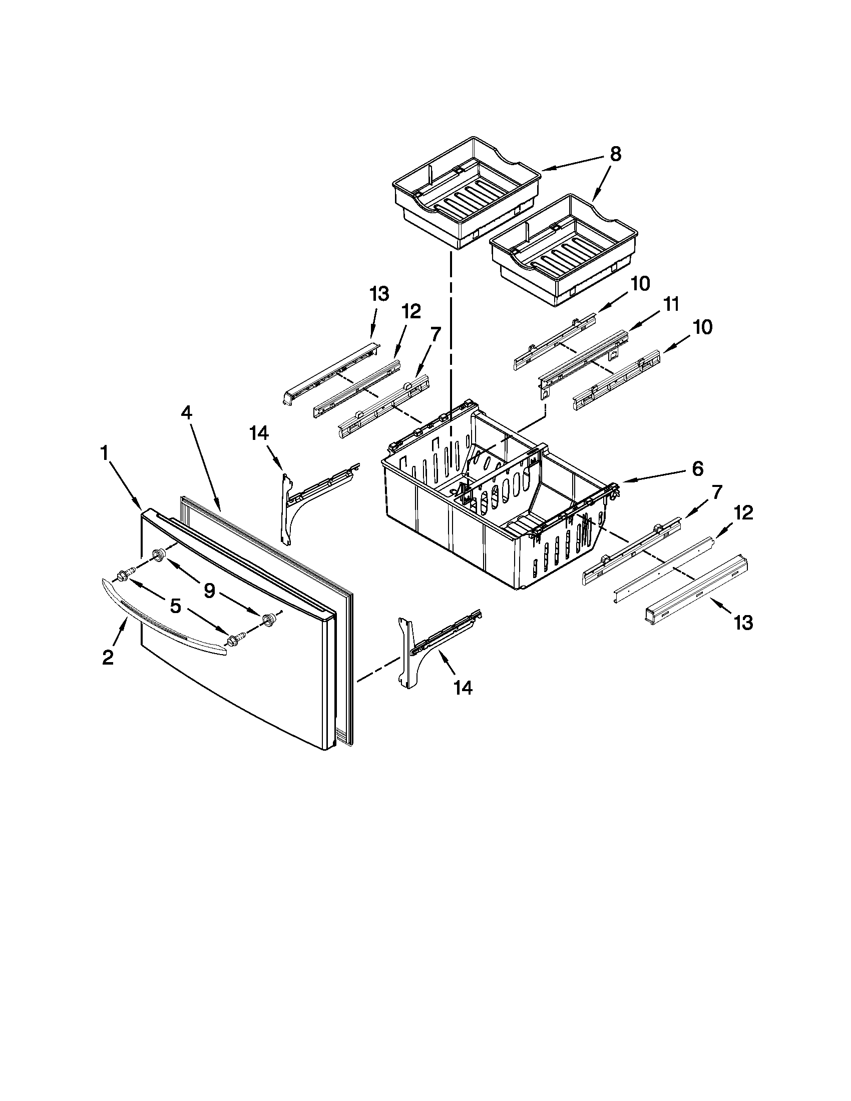 Freezer door parts