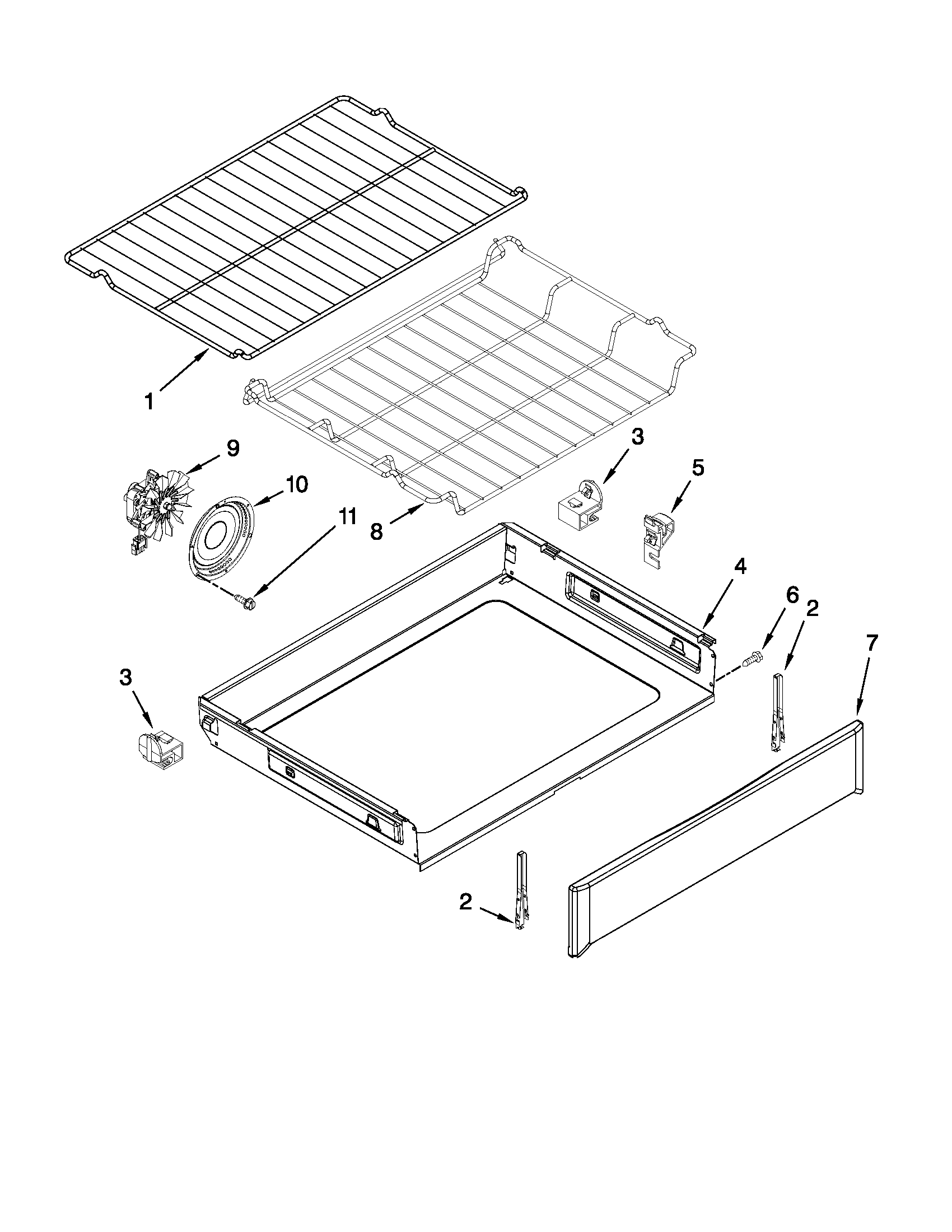 Internal oven parts
