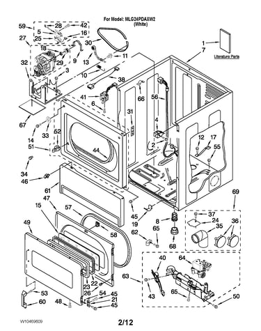 Lower cabinet and front panel parts
