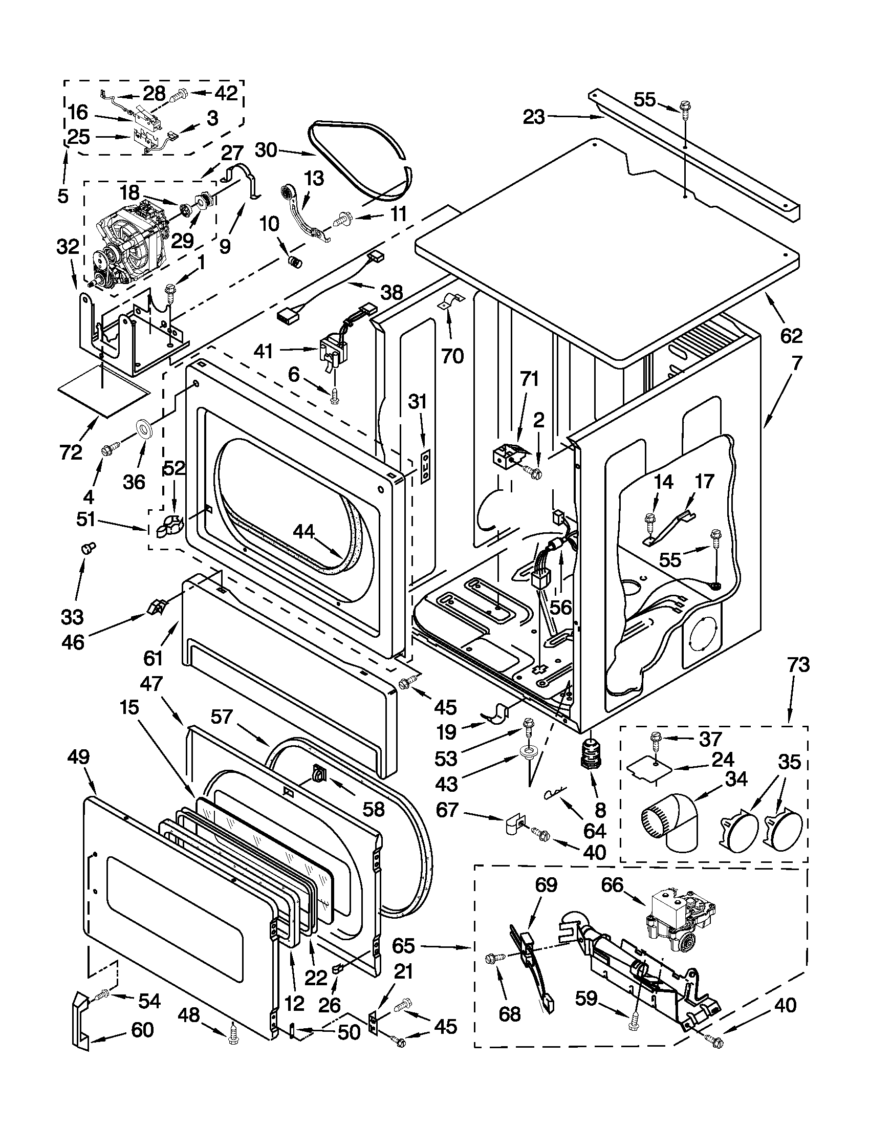 UPPER CABINET AND FRONT PANEL PARTS