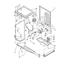 Maytag MGT3800XW1 dryer cabinet and motor parts diagram