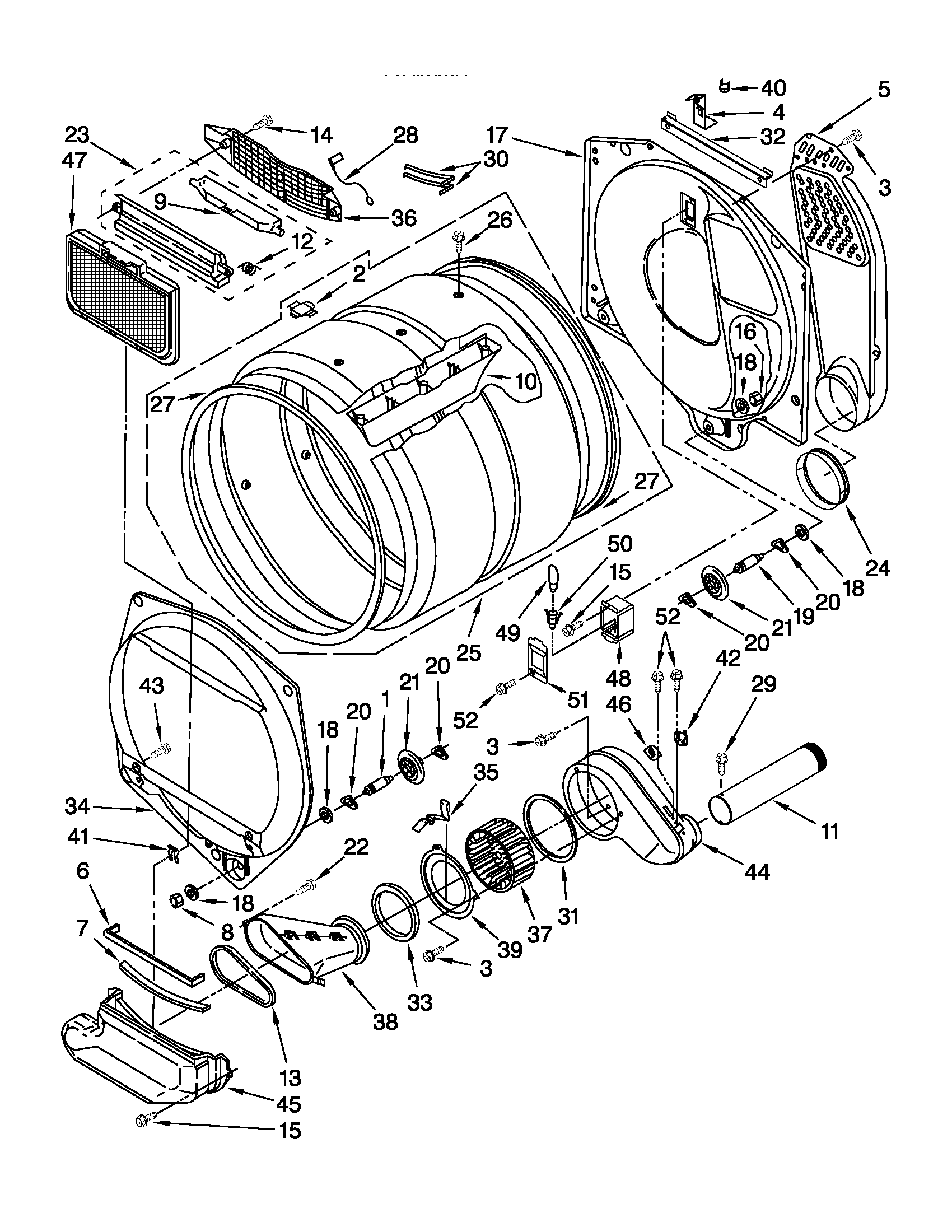 Dryer bulkhead parts