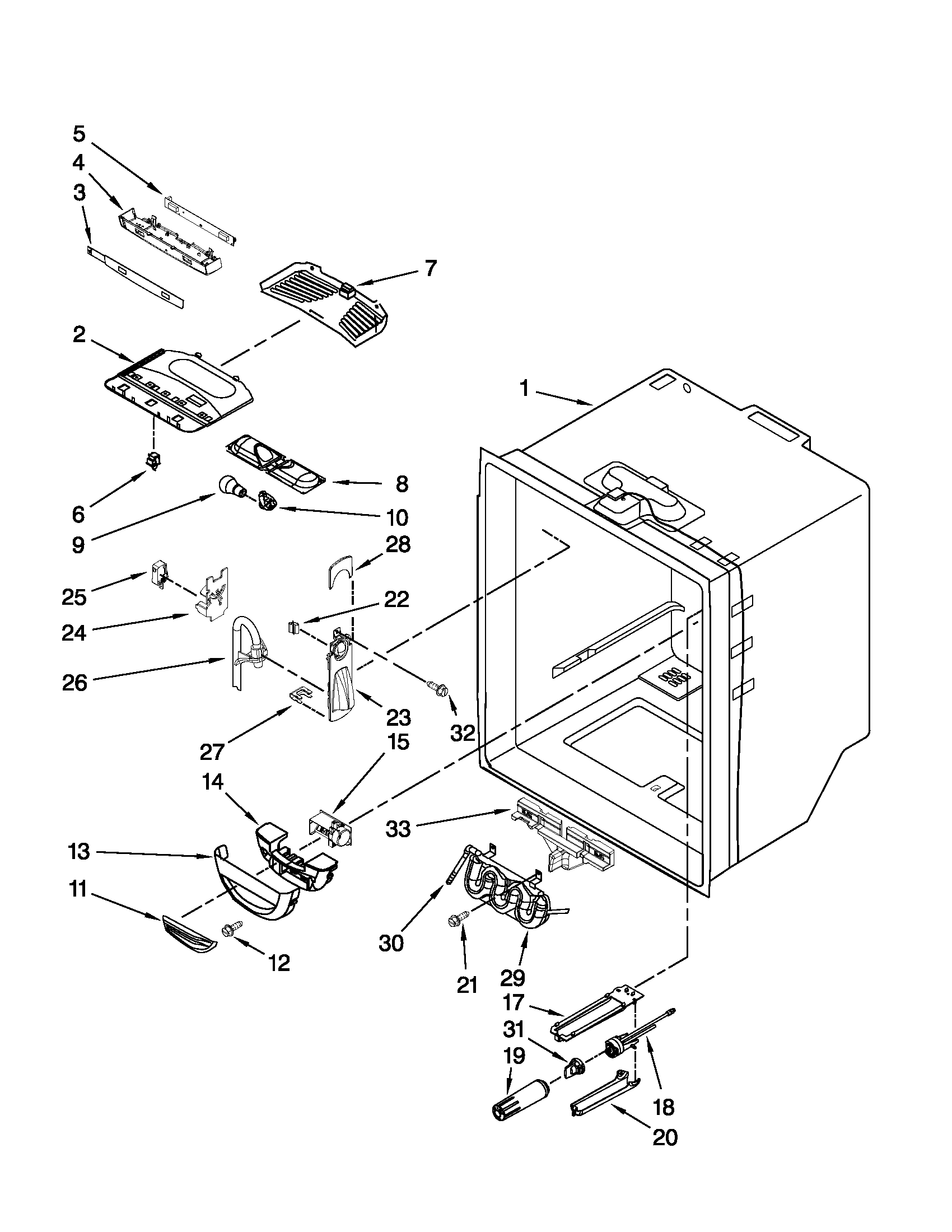 Refrigerator liner parts