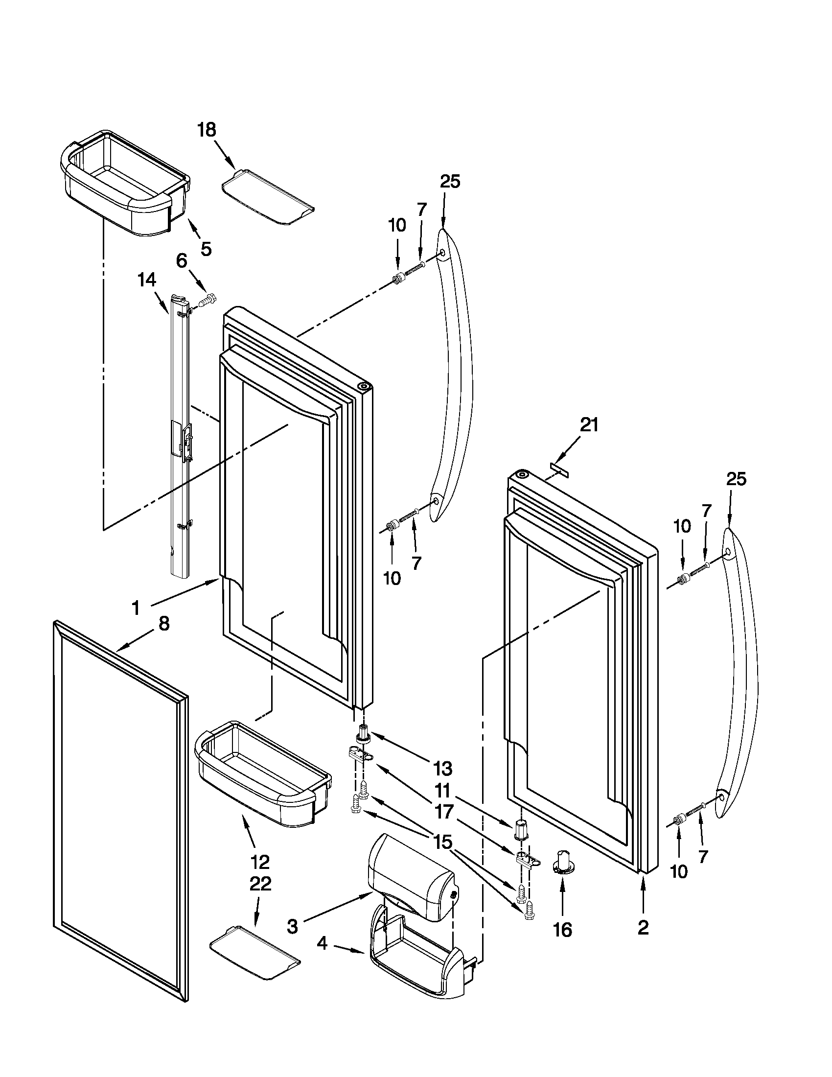 Refrigerator door parts
