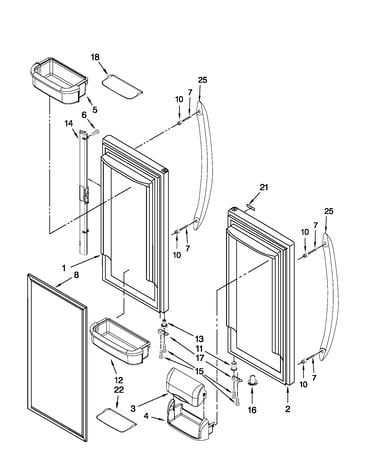 Refrigerator door parts