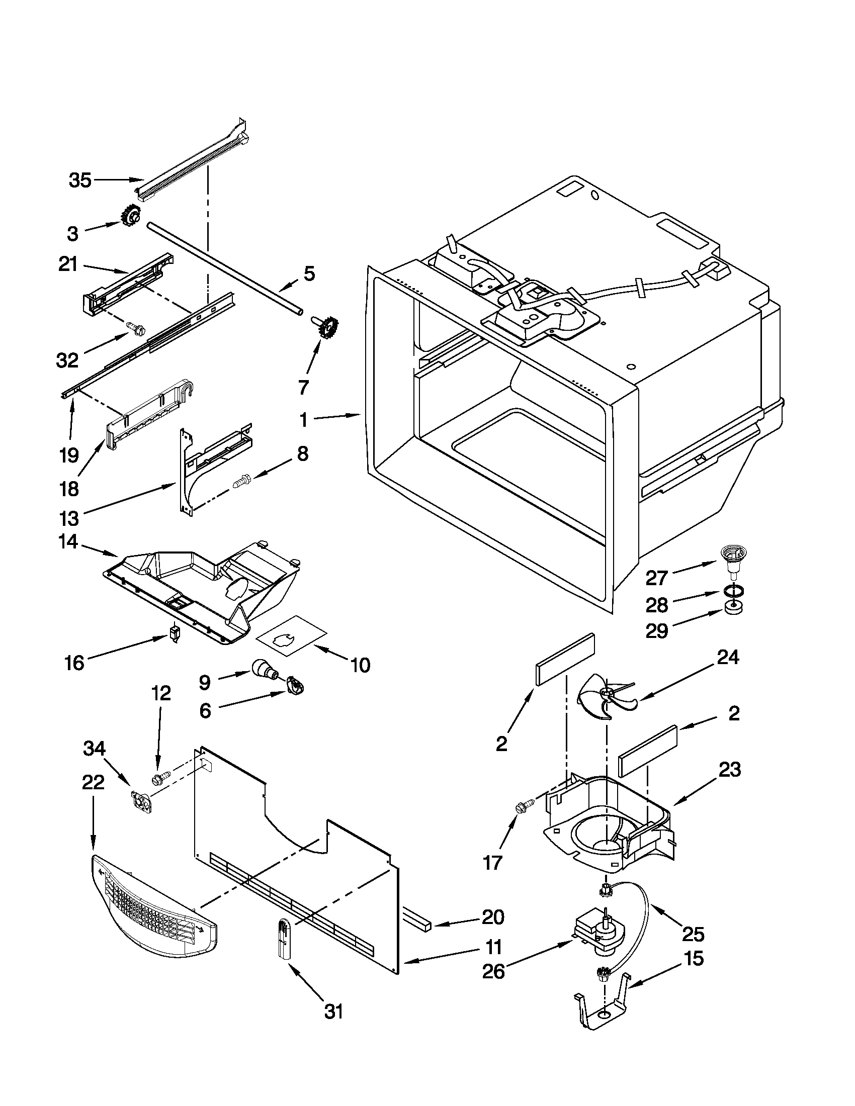 Freezer liner parts