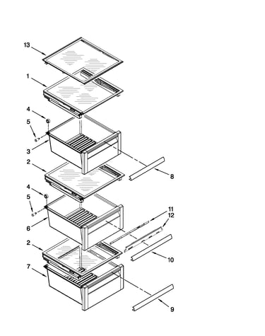 Refrigerator shelf parts