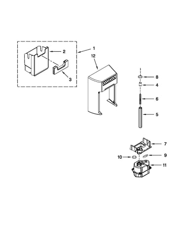 Motor and ice container parts