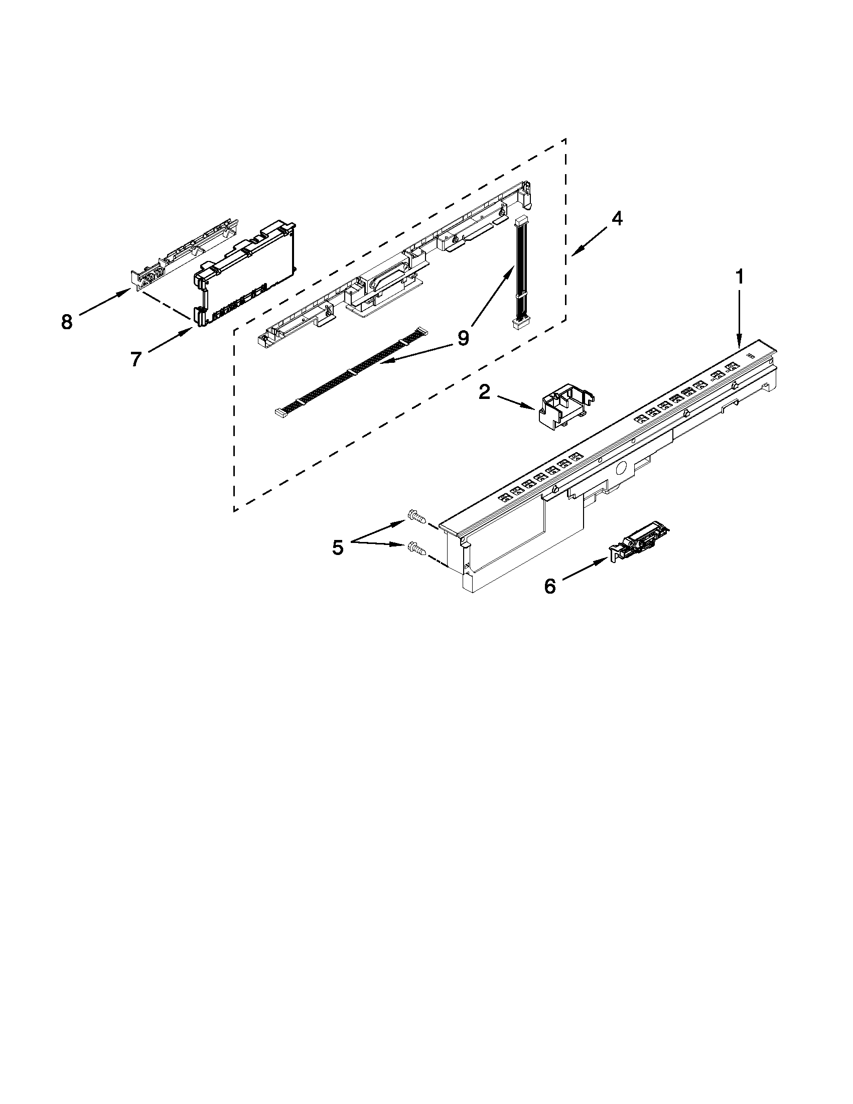 Control panel and latch parts