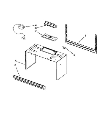 Cabinet and installation parts