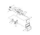 Whirlpool 3WSC19D4XB00 motor and ice container parts diagram