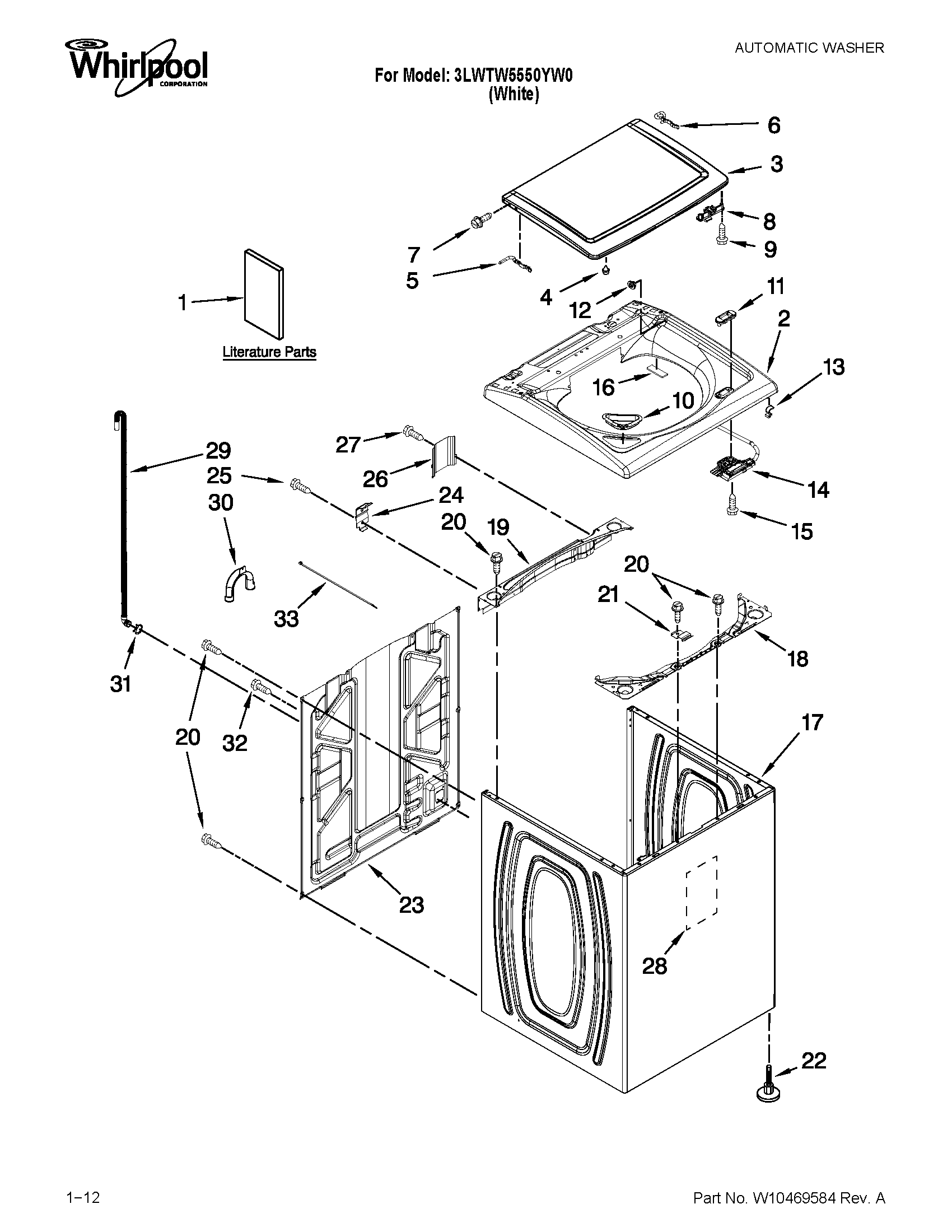 Top and cabinet parts