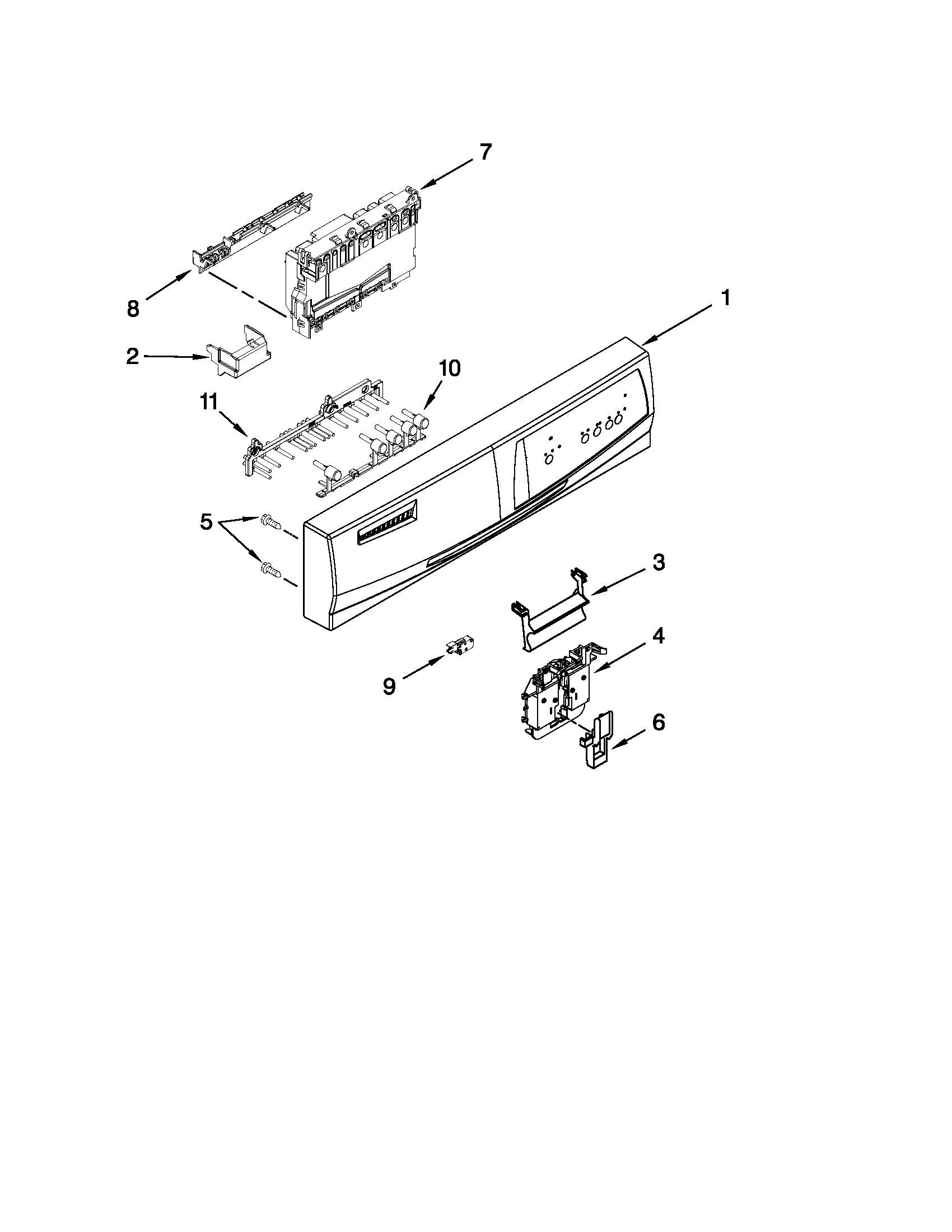 CONTROL PANEL AND LATCH PARTS