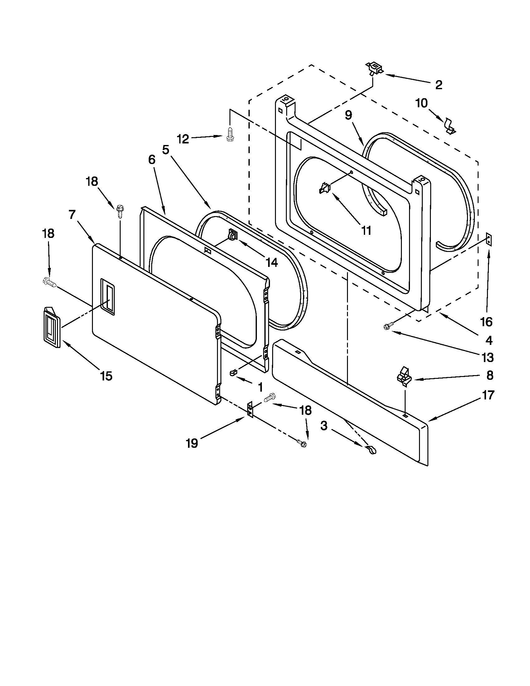 DRYER FRONT PANEL AND DOOR PARTS