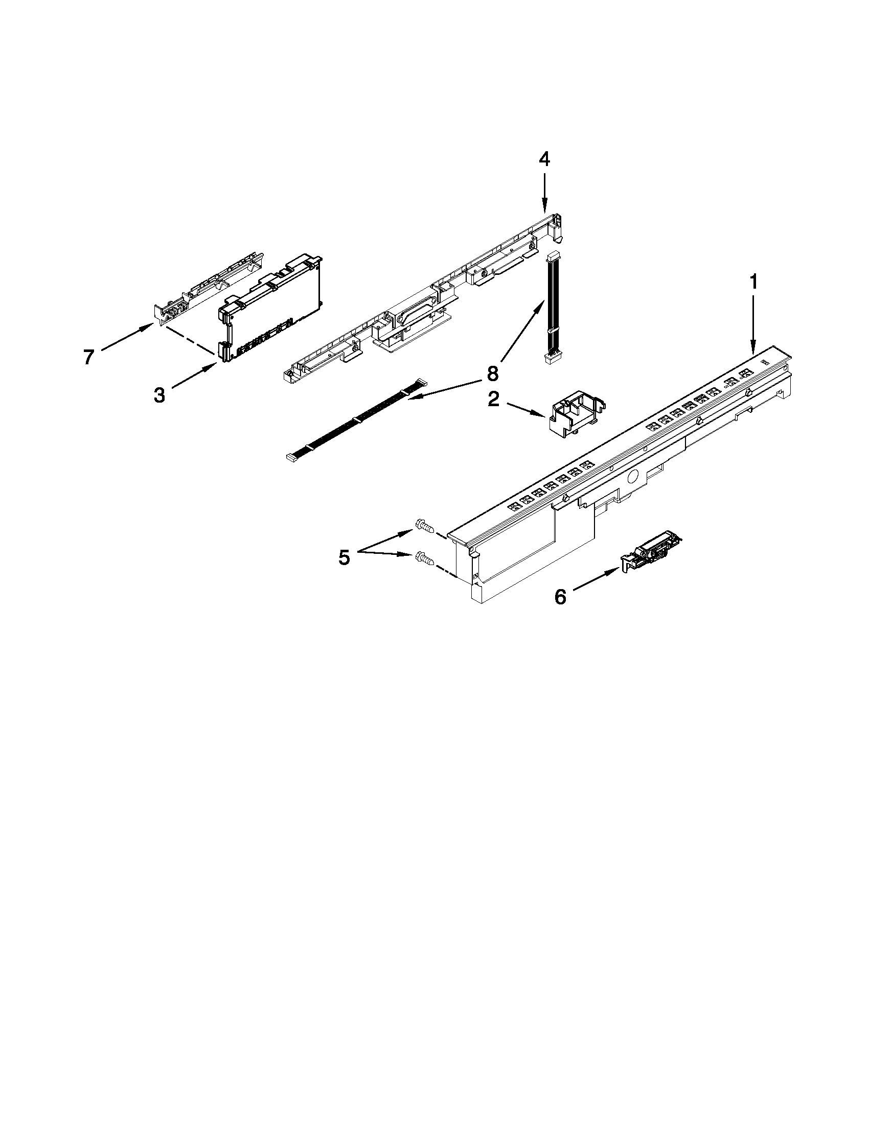 Control panel and latch parts