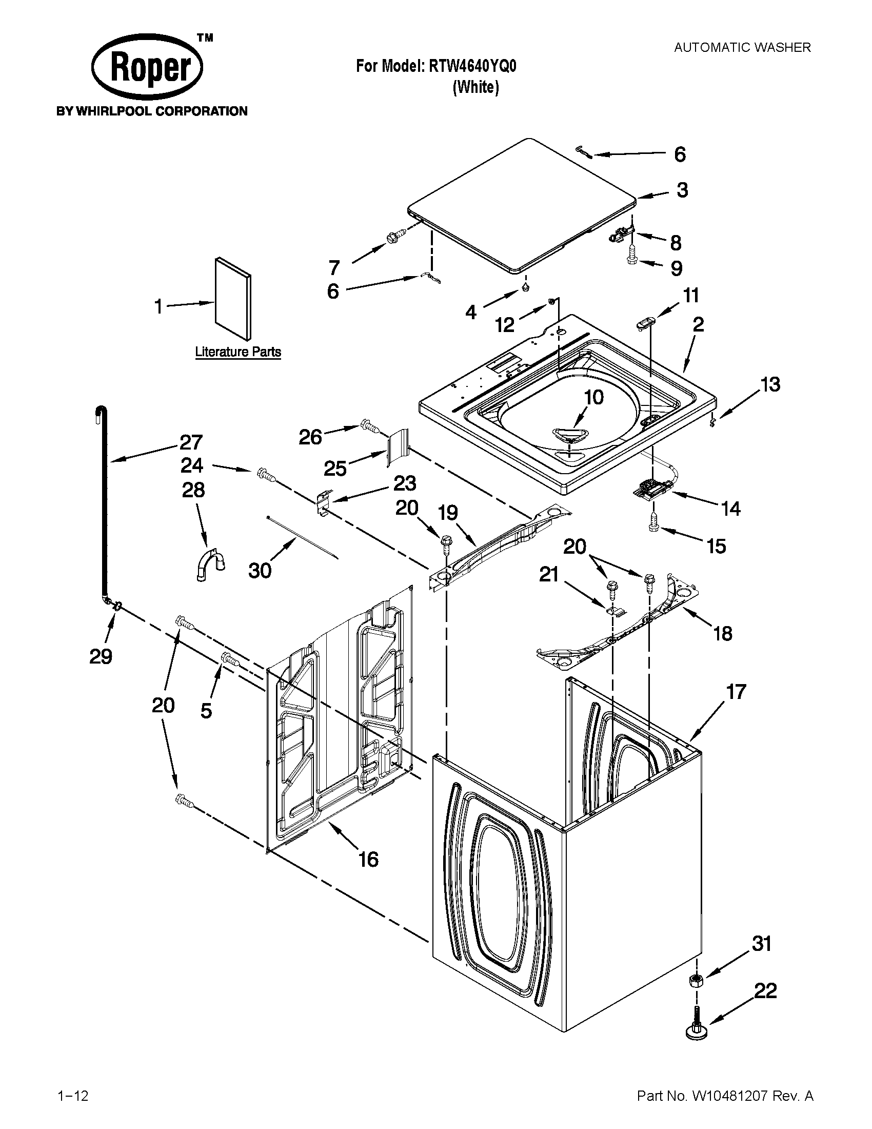 Top and cabinet parts