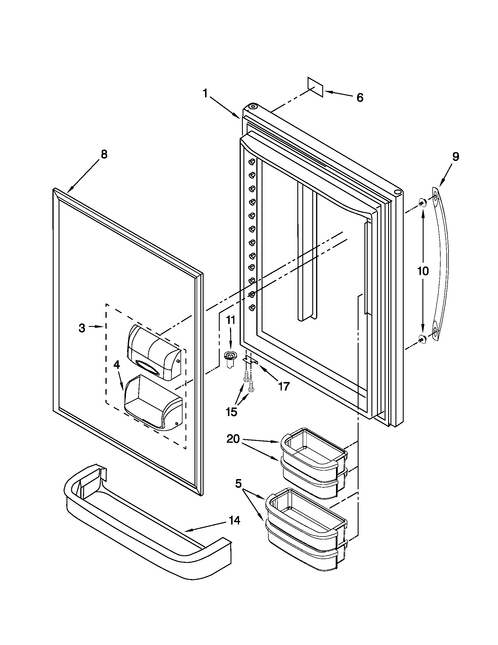 Refrigerator door parts