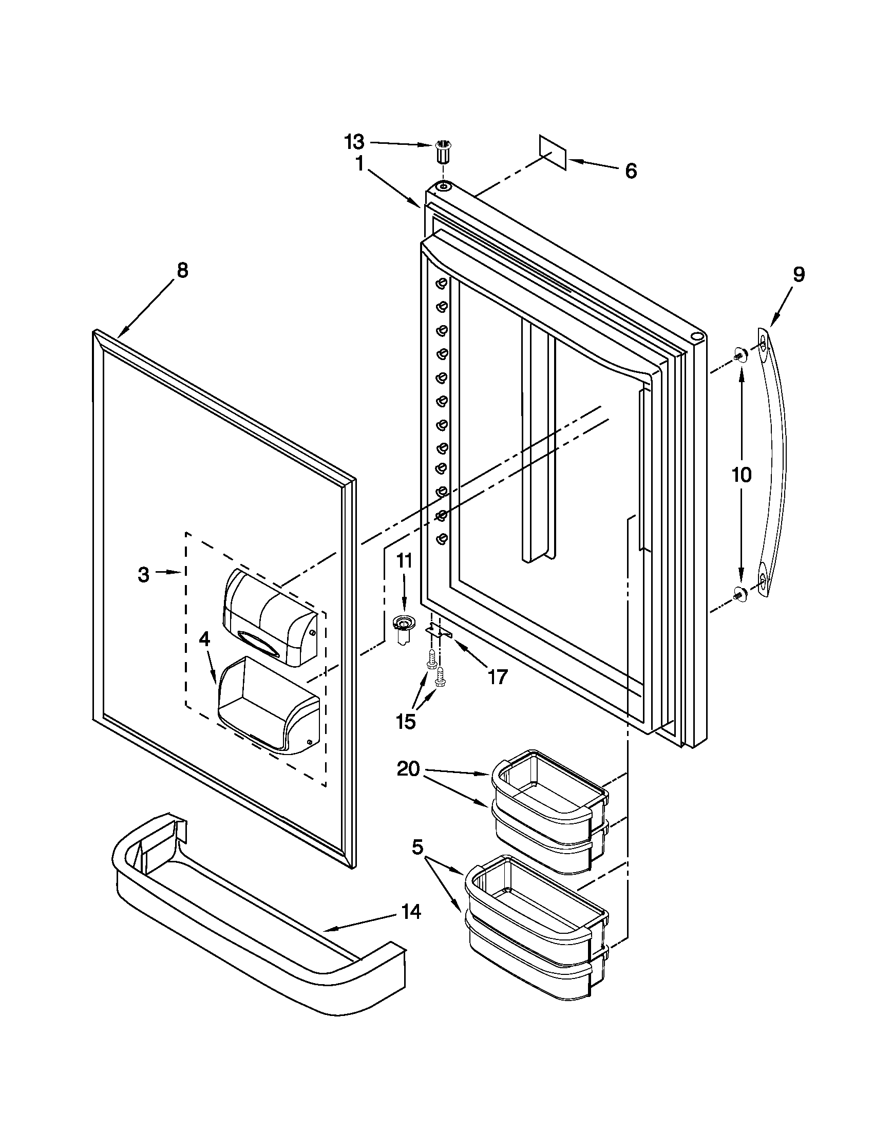 Refrigerator door parts