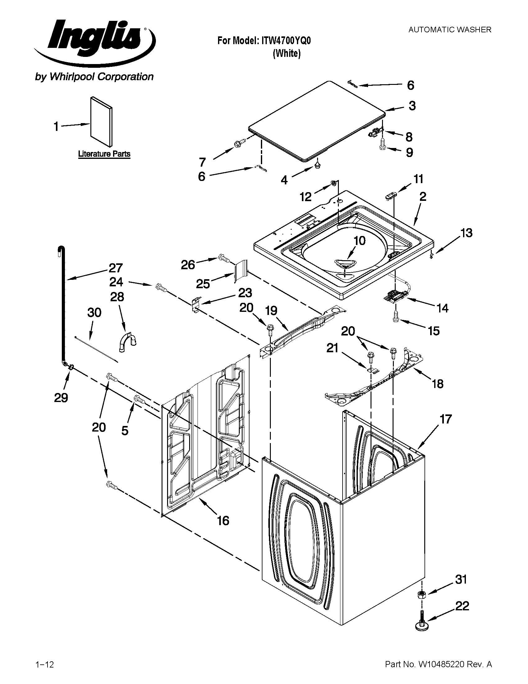 TOP AND CABINET PARTS