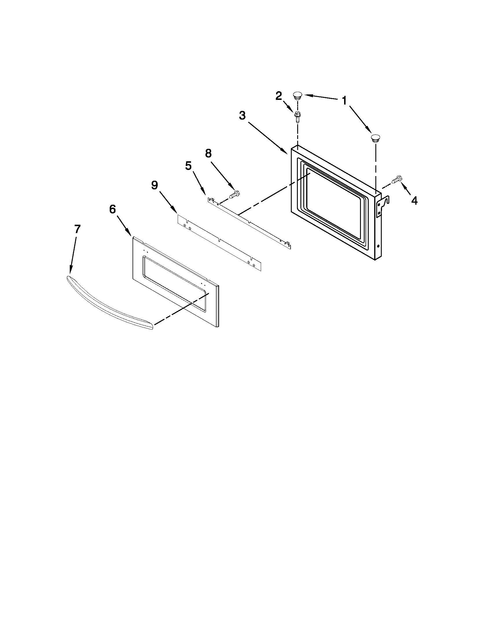Microwave door parts