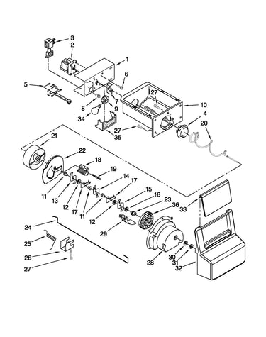 Motor and ice container parts