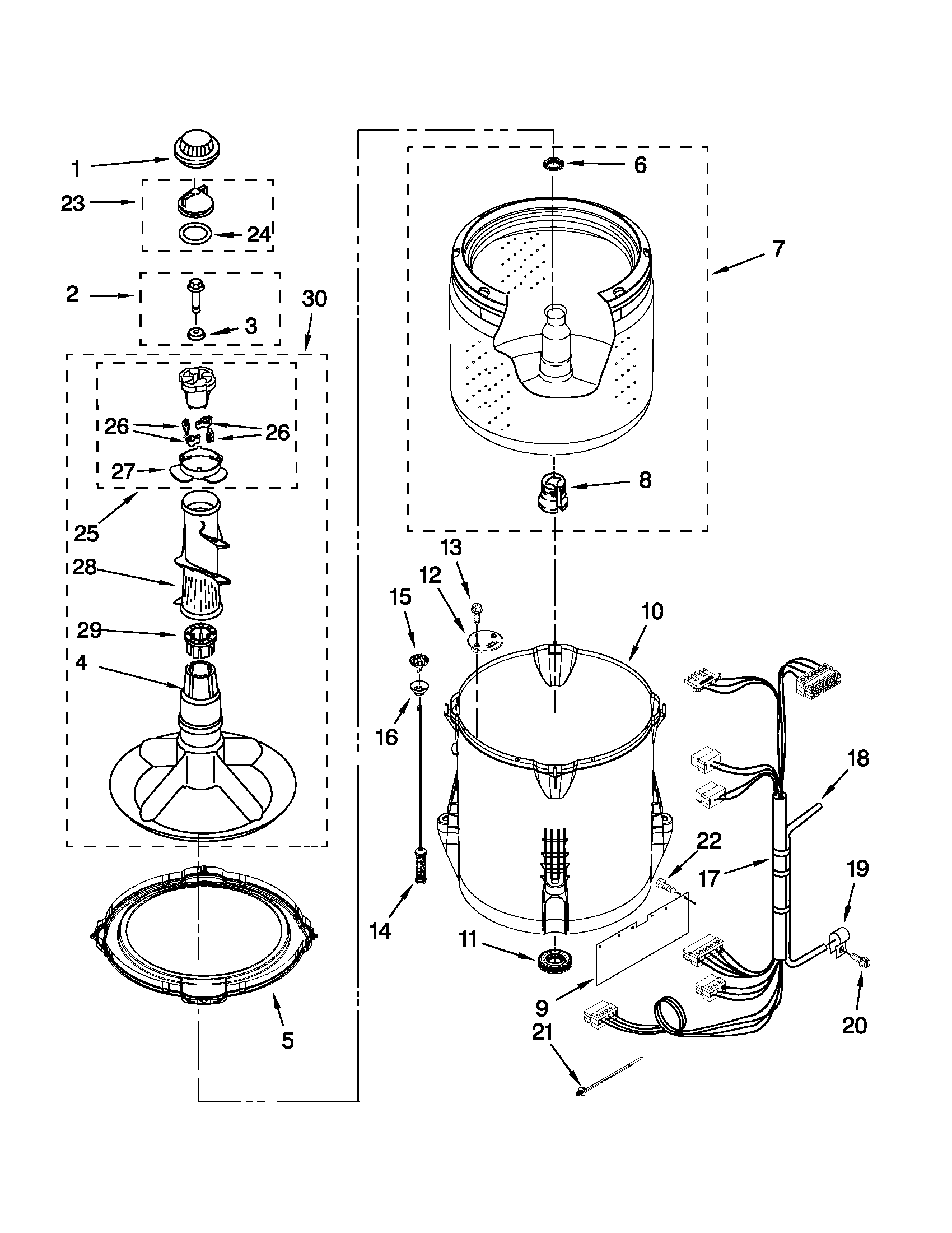 Basket and tub parts