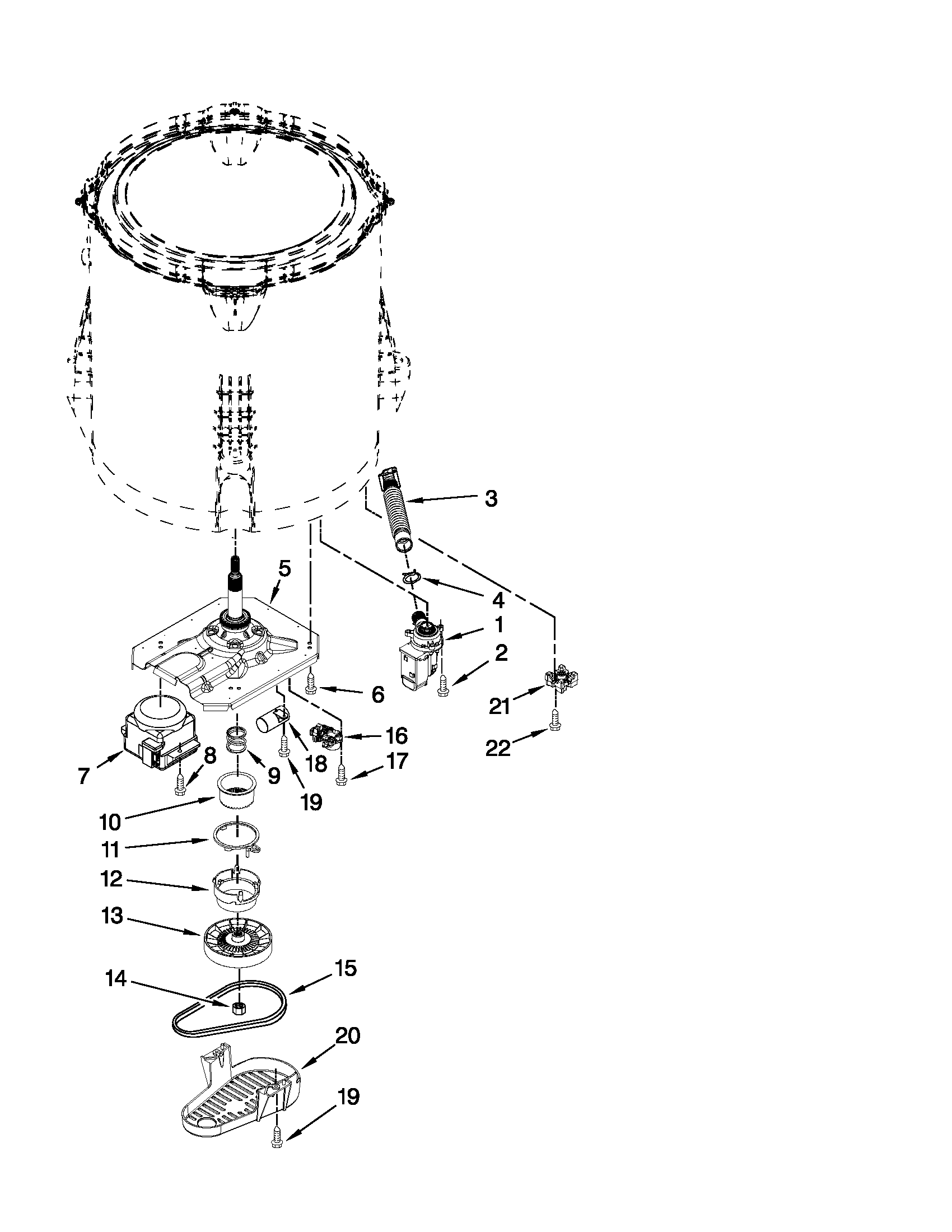 Gearcase, motor and pump parts