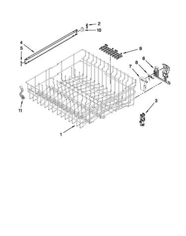 Upper rack and track parts