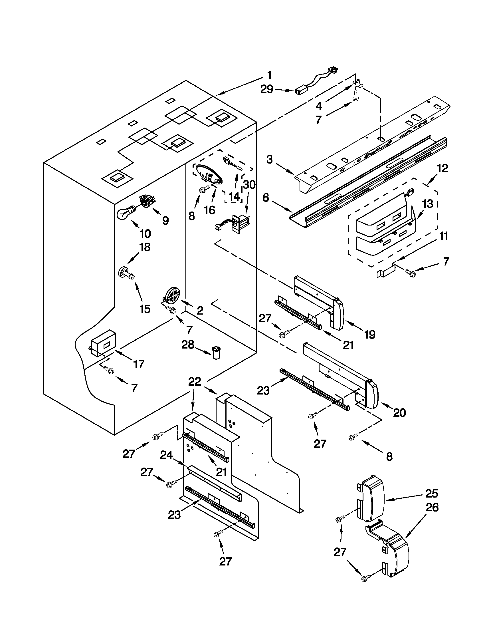 Refrigerator liner parts