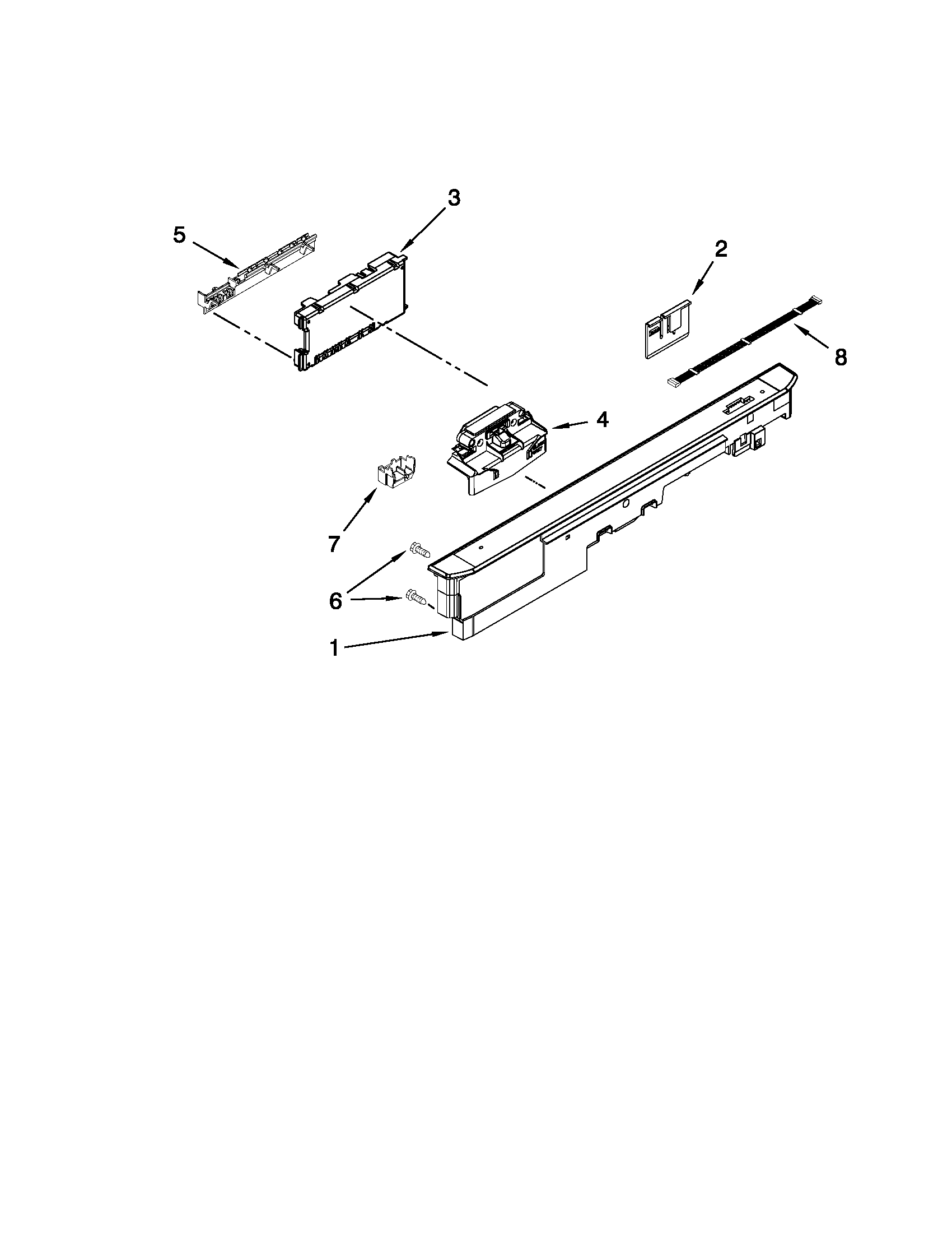 Control panel and latch parts
