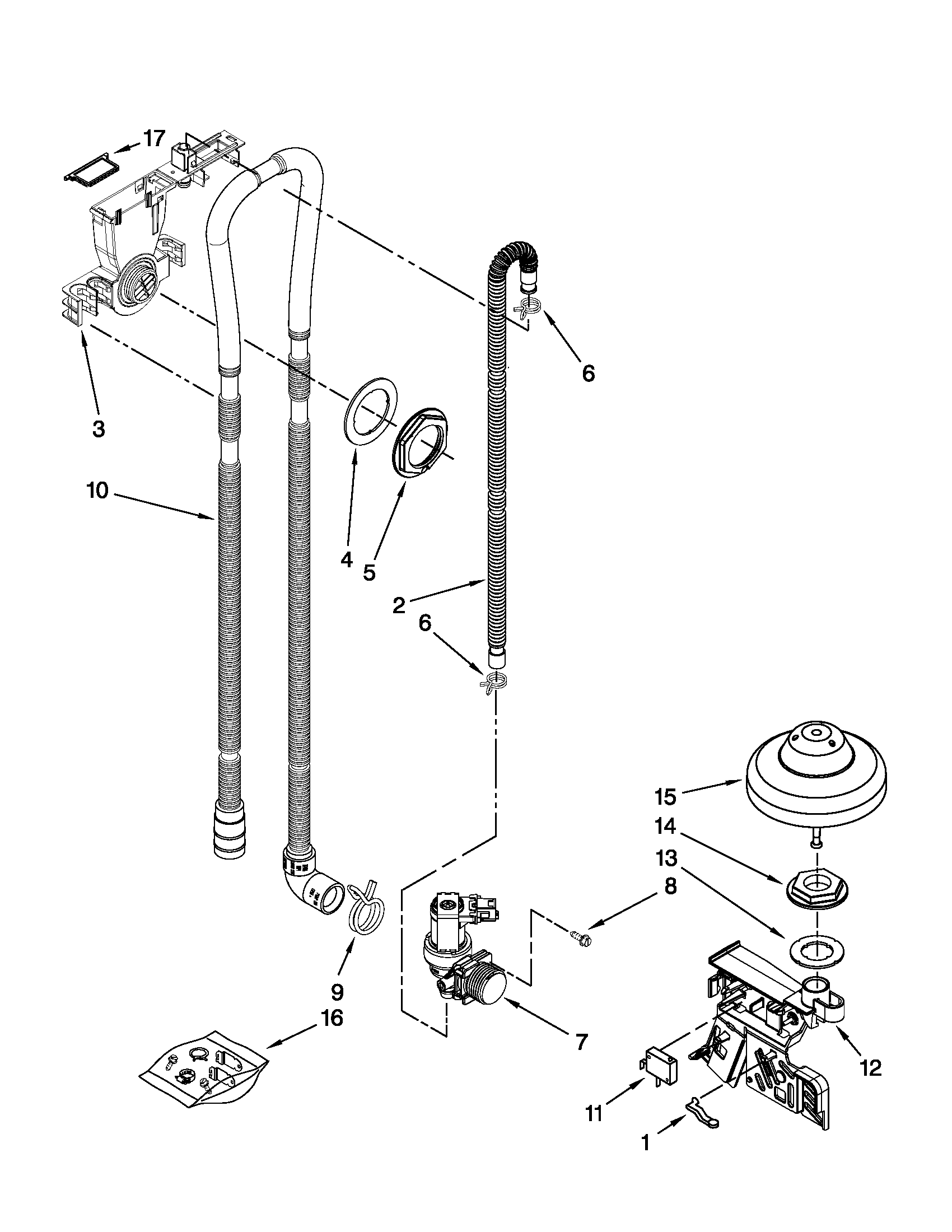 Fill, drain and overfill parts