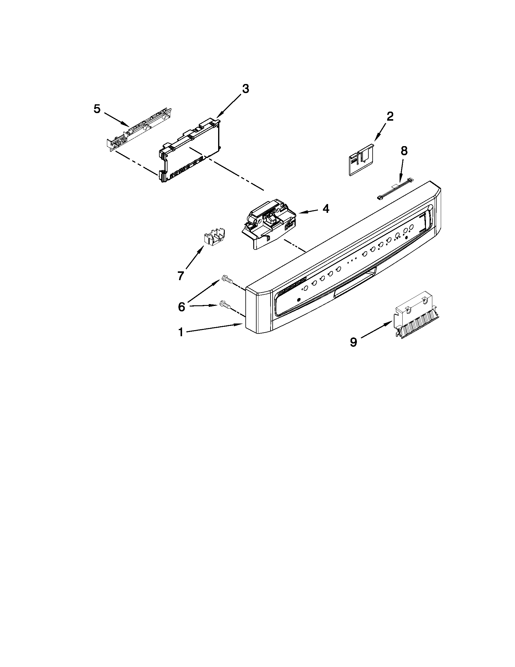 Control panel and latch parts