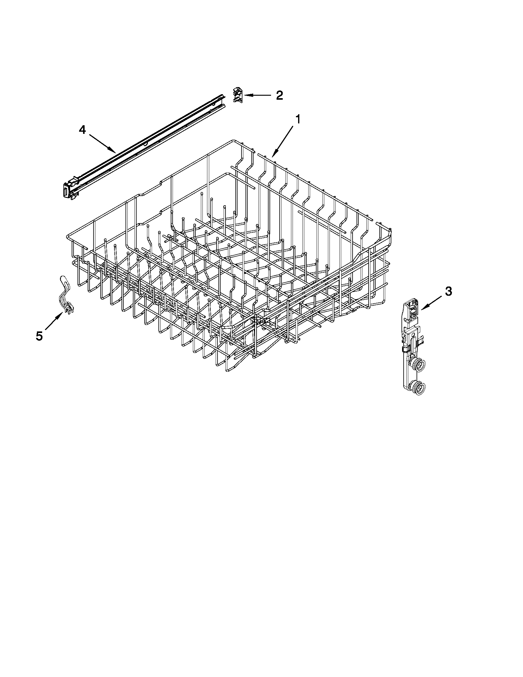 Upper rack and track parts