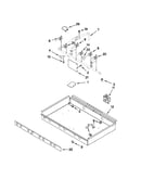 Burner box, gas valves, and switches