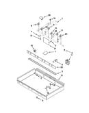 Burner box, gas valves, and switches
