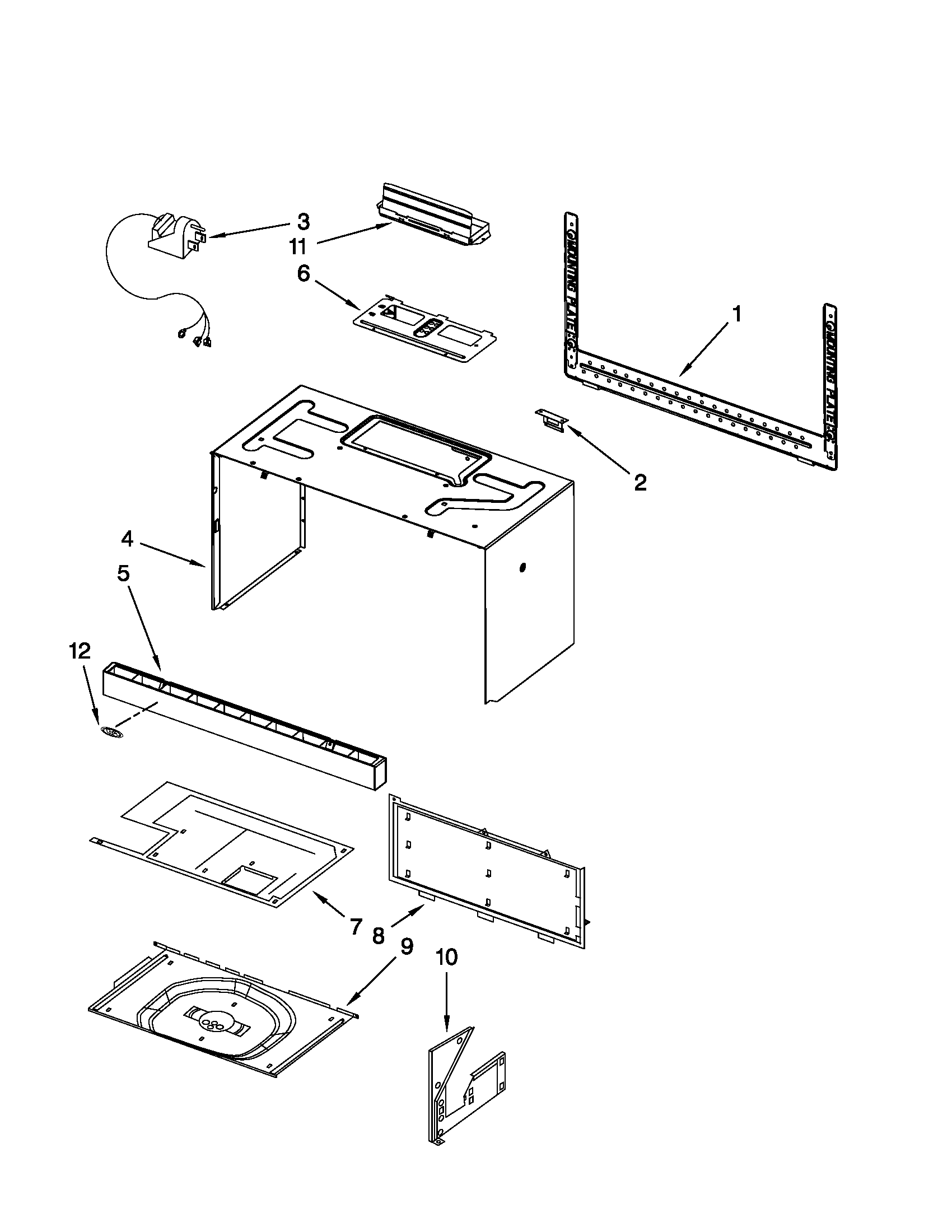 Cabinet and installation parts